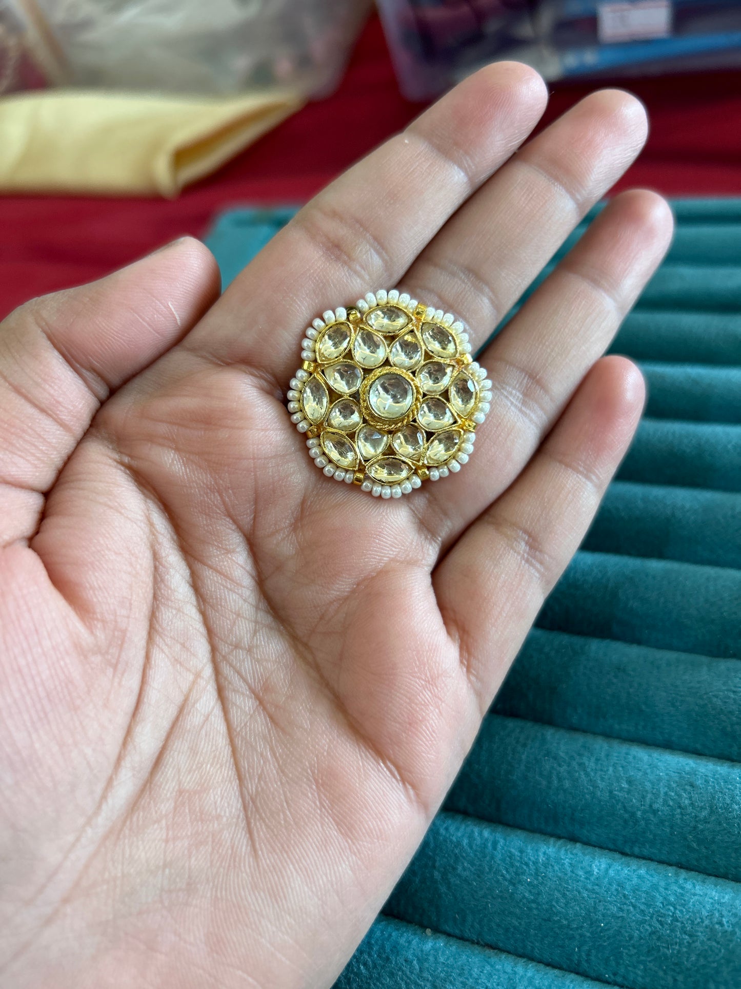 'luxmi' Pachi Kundan cocktail ring