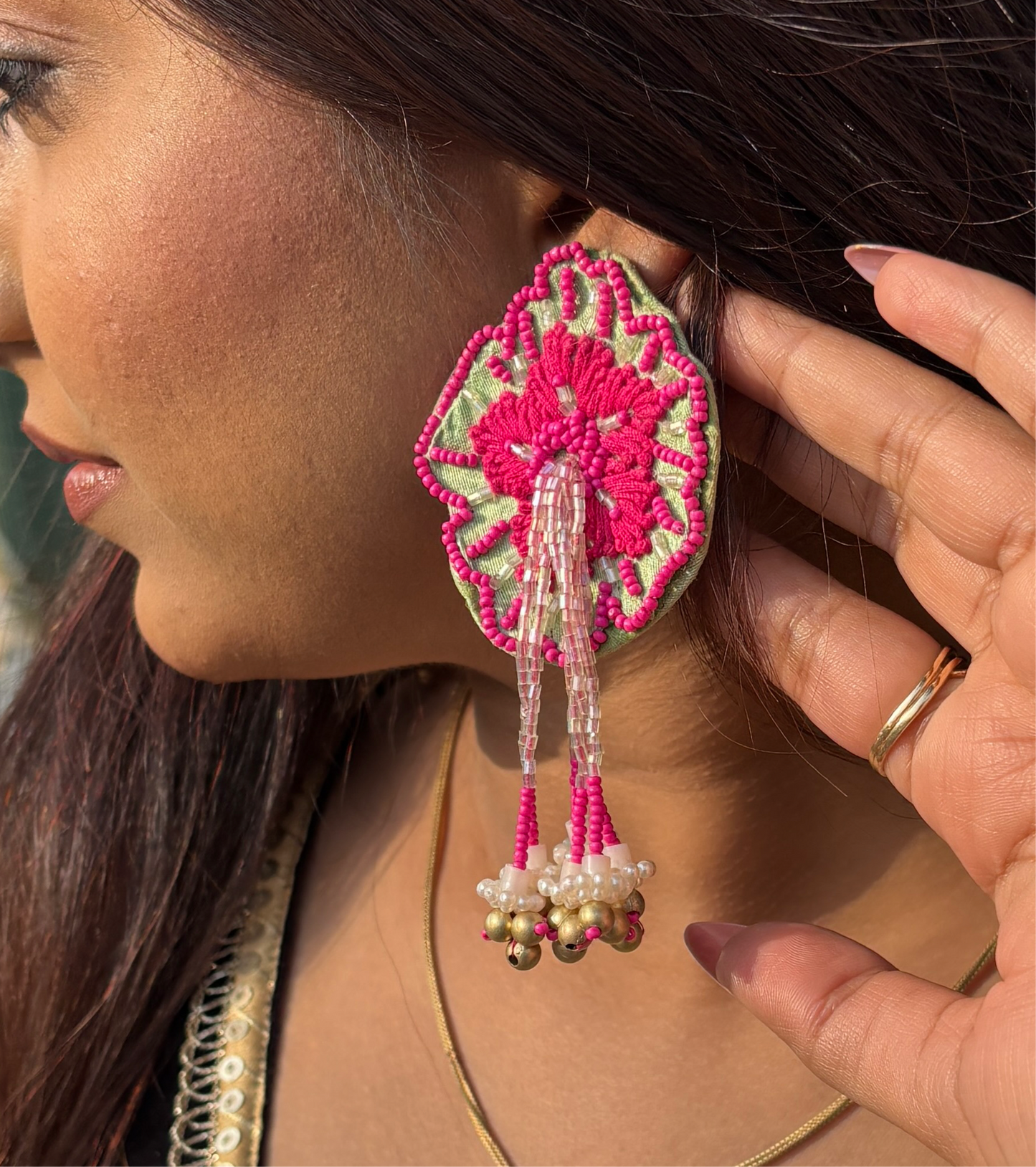 Hand embroidered earrings