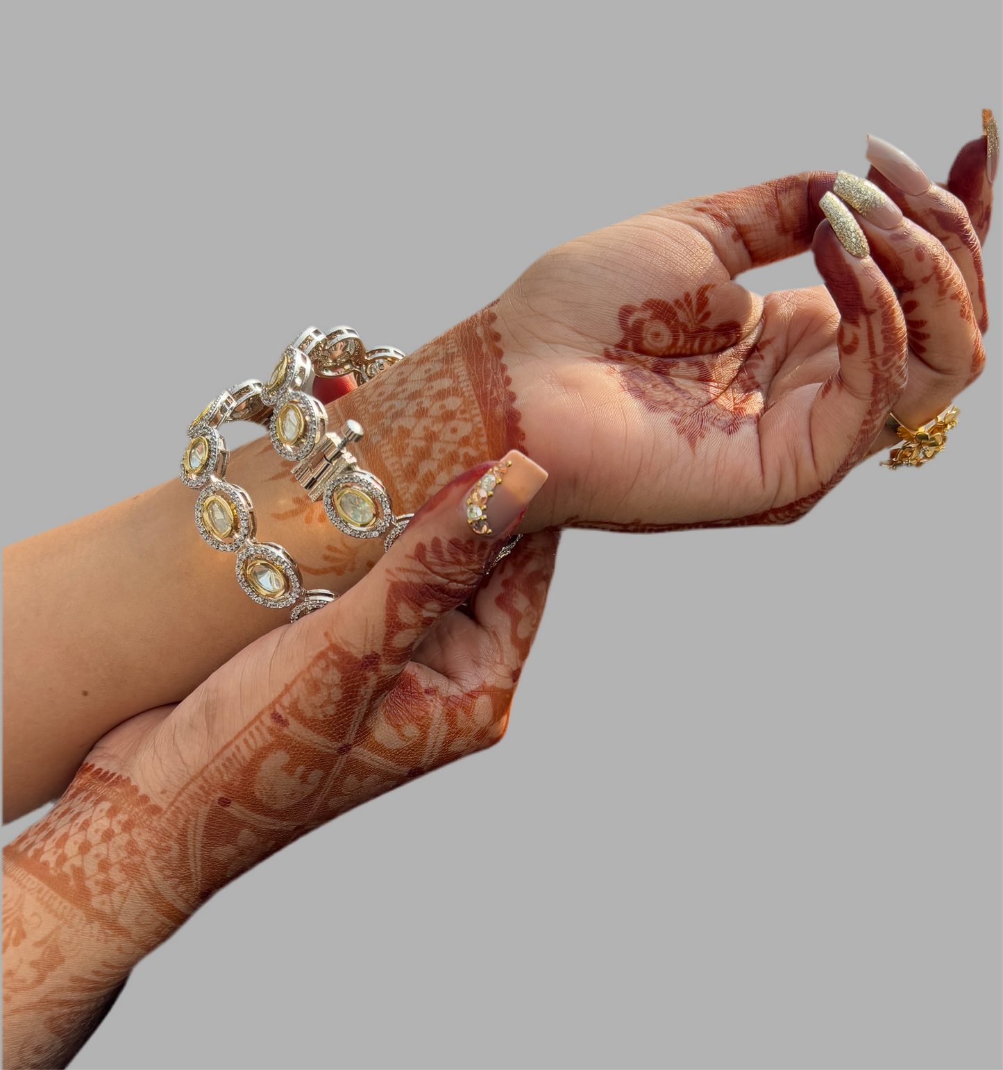 Uncut polki screw bangles