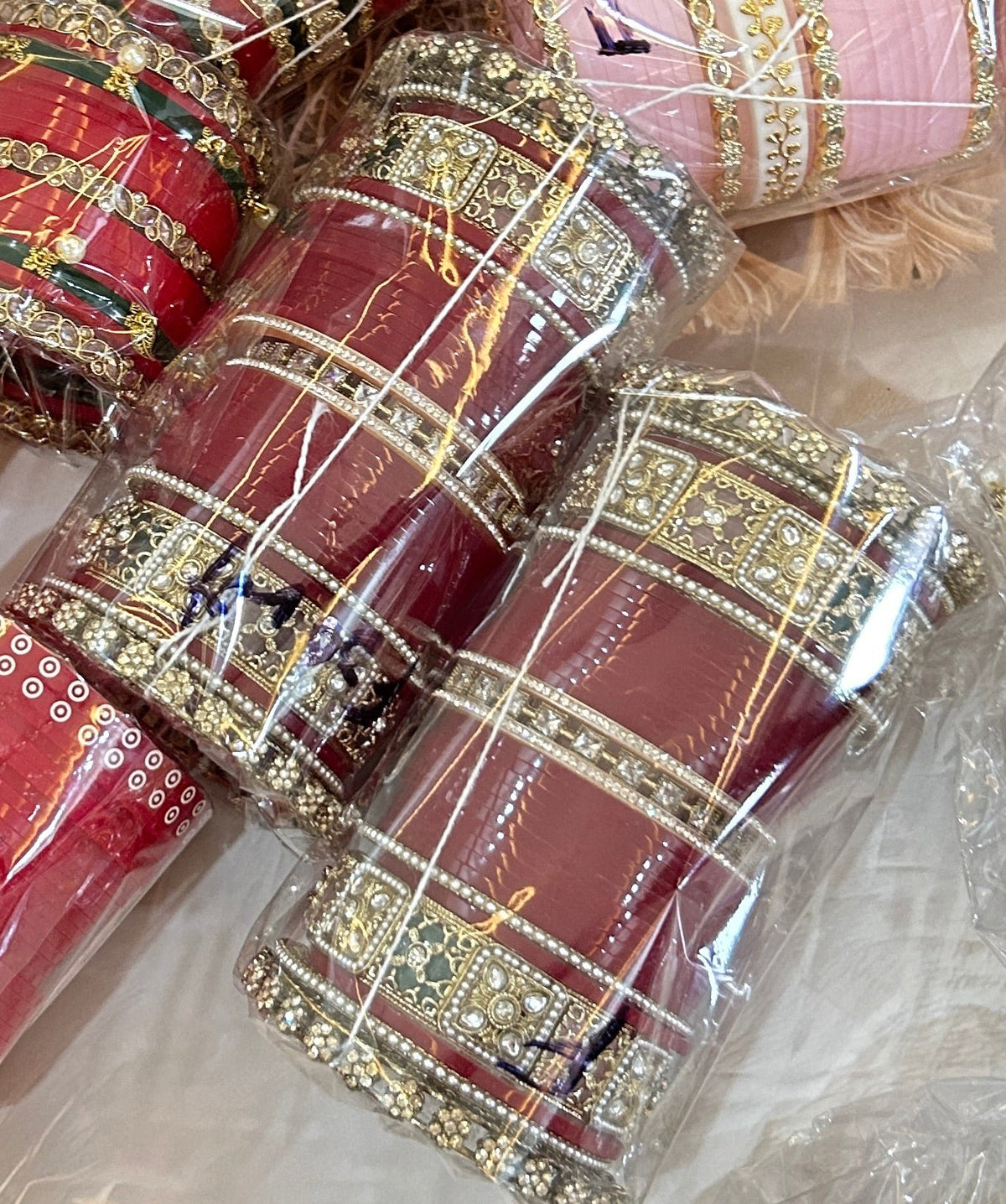 'Bhawna' Heritage trending Deep Red Bridal chura