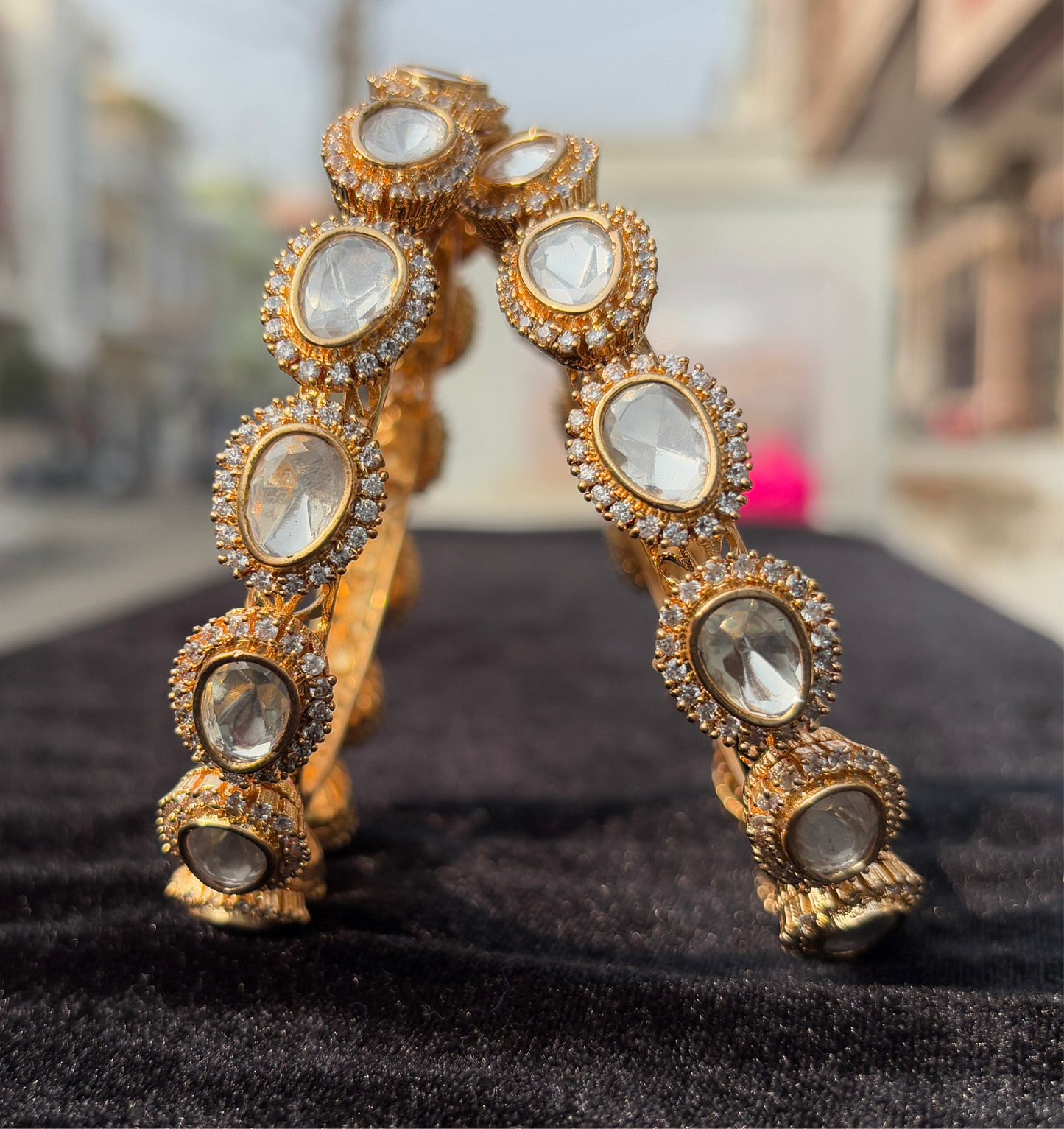 Uncut polki pacheli bangles