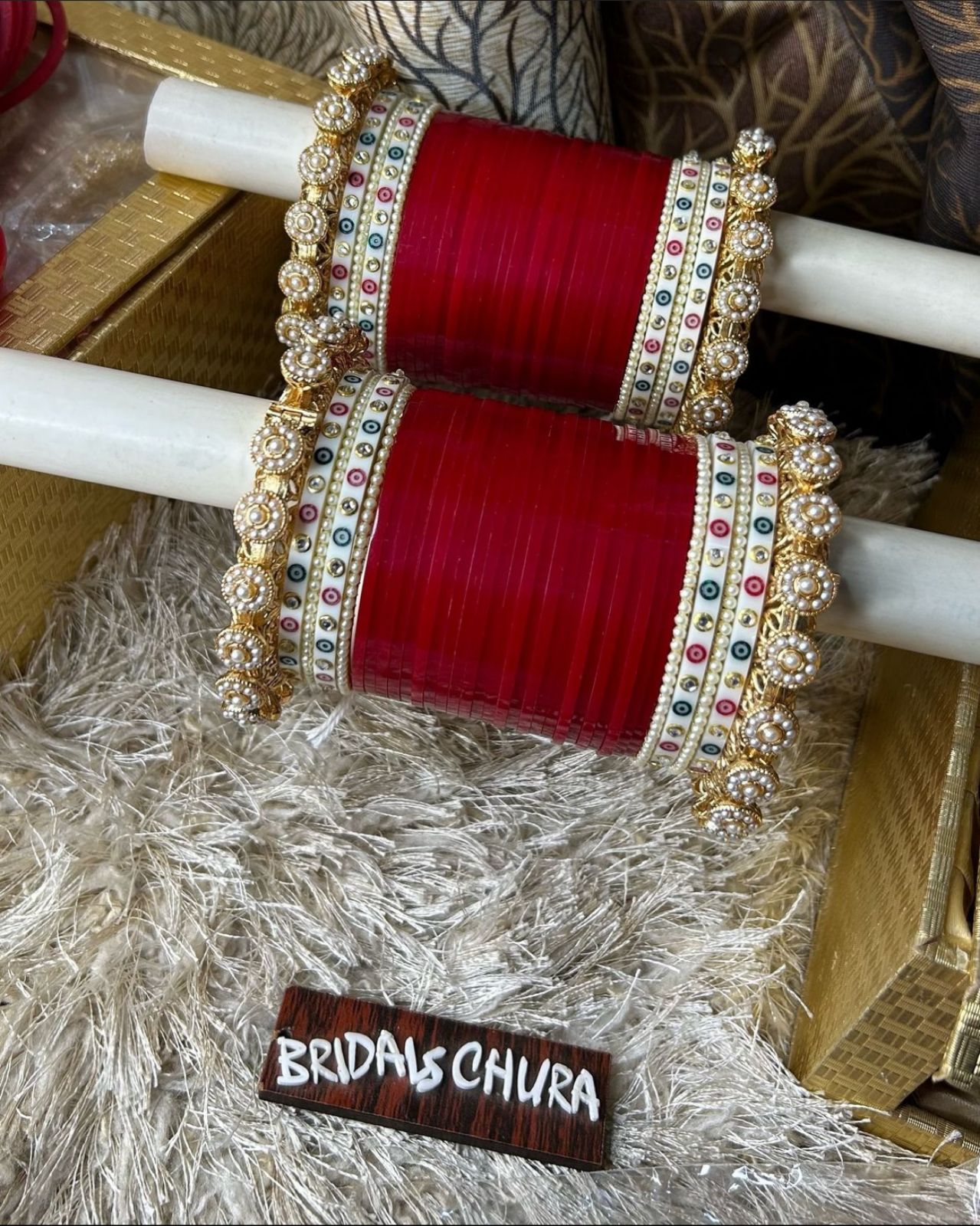 Jodha inspired traditional deep red bridal chooda – The Bridal Chura