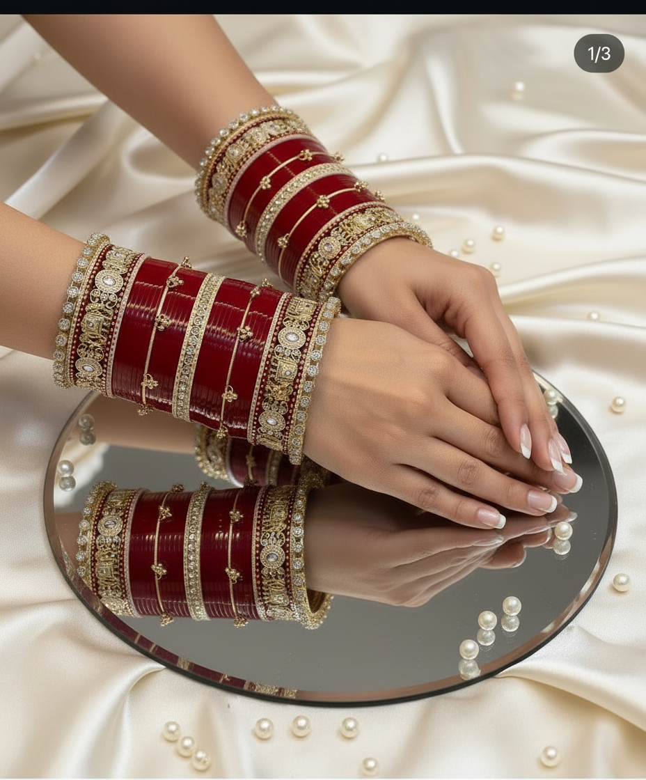 'Bridal Bliss 'Deep red bridal chura