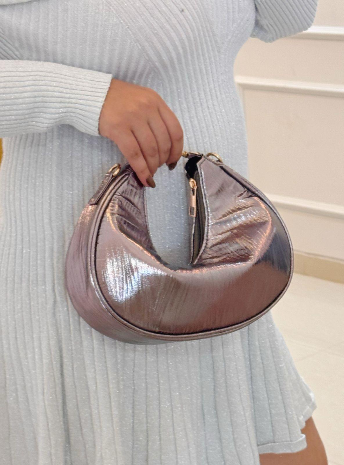 Mettalic hobo sling party bag