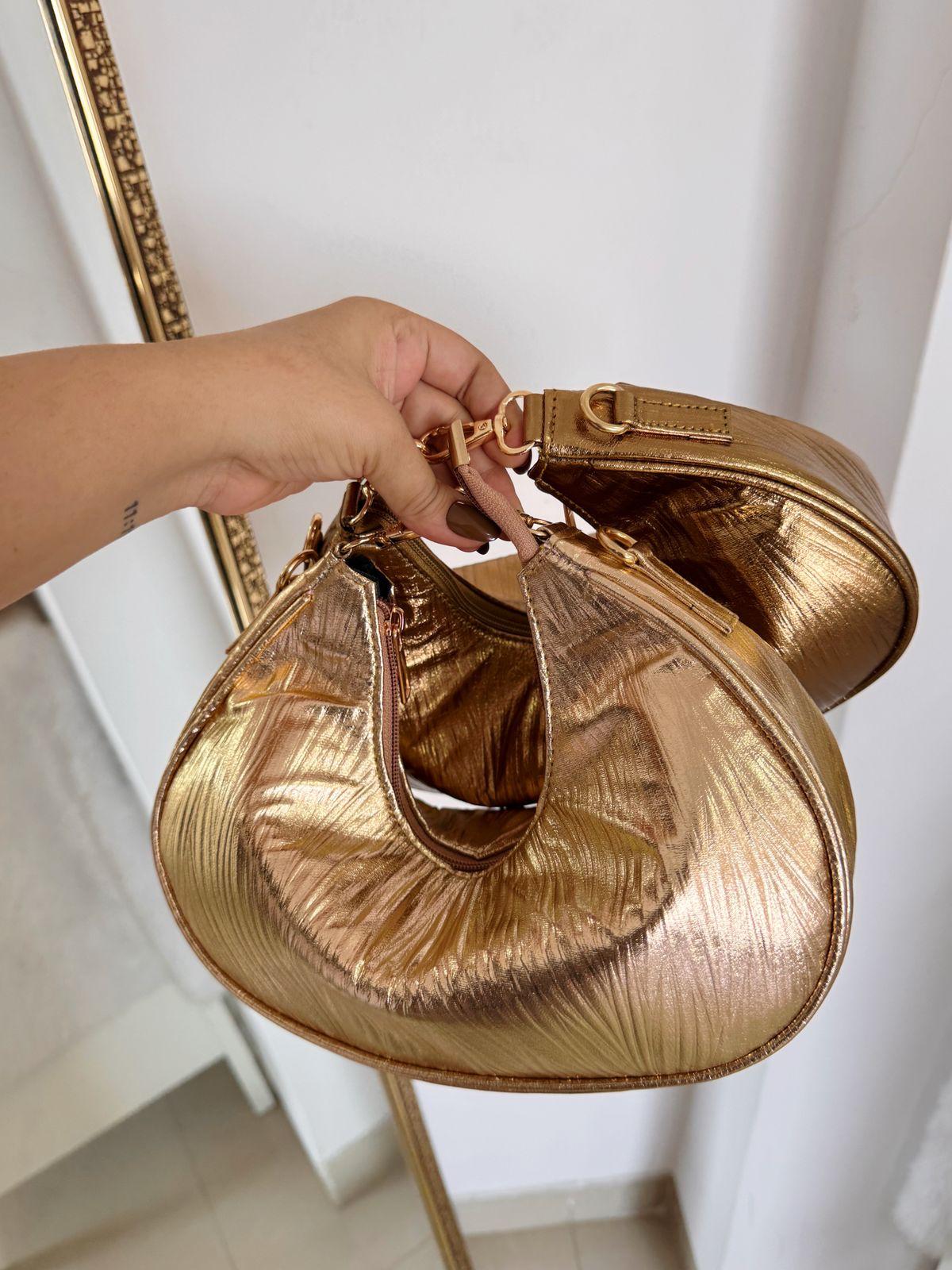 Mettalic hobo sling party bag