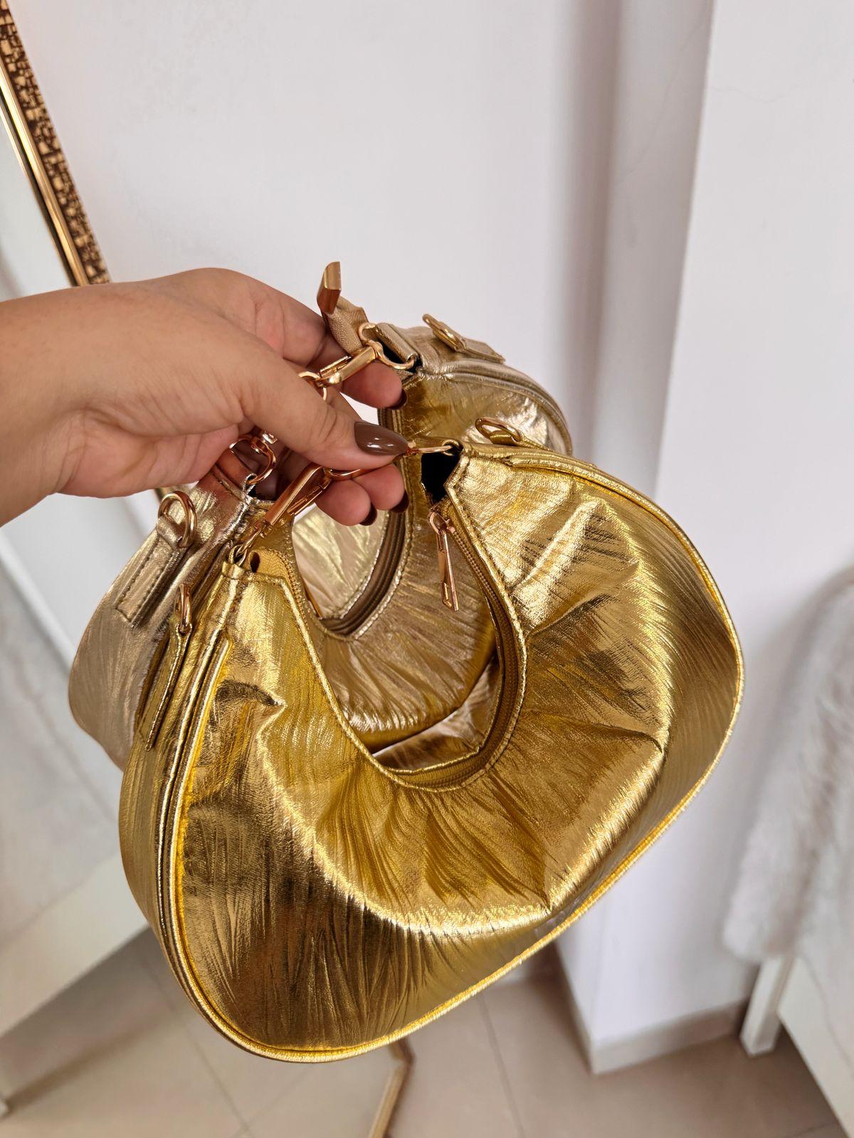 Mettalic hobo sling party bag