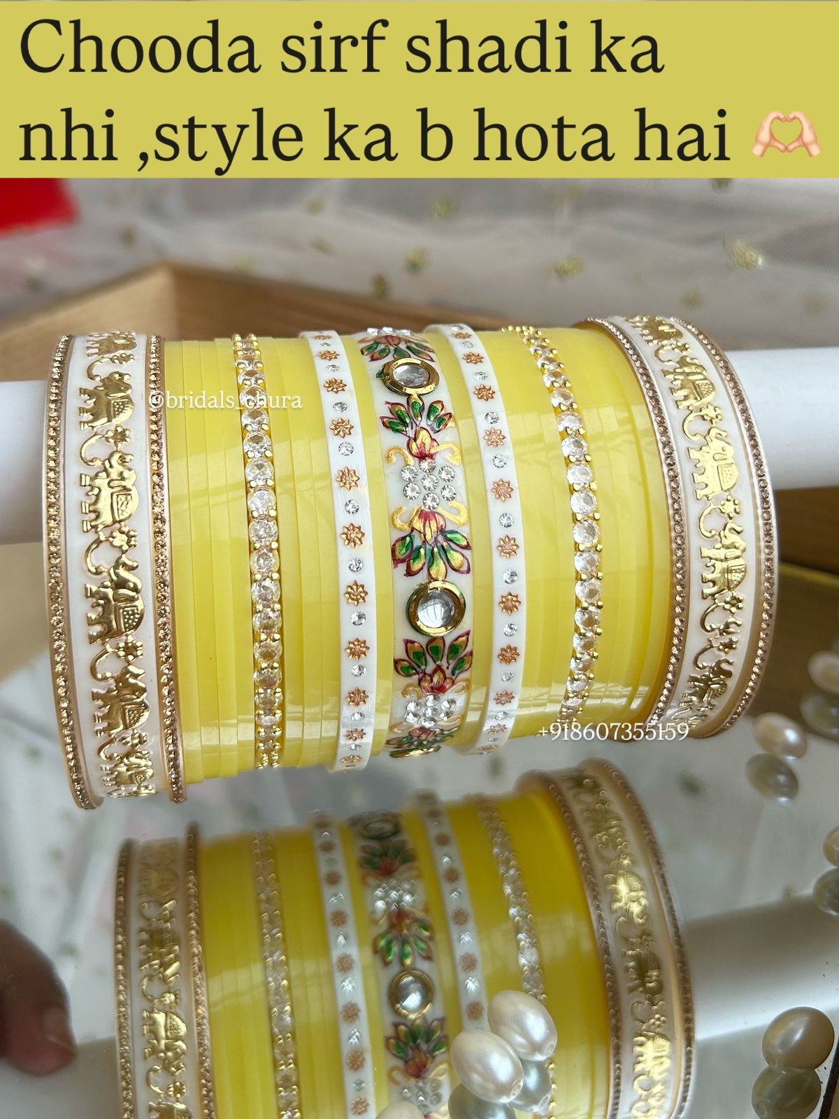 Pista green hand-painted chura