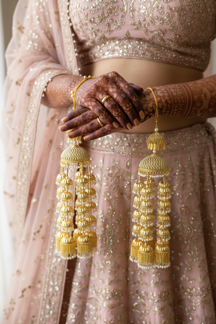 'Amisha' traditional gold pearl kaleera