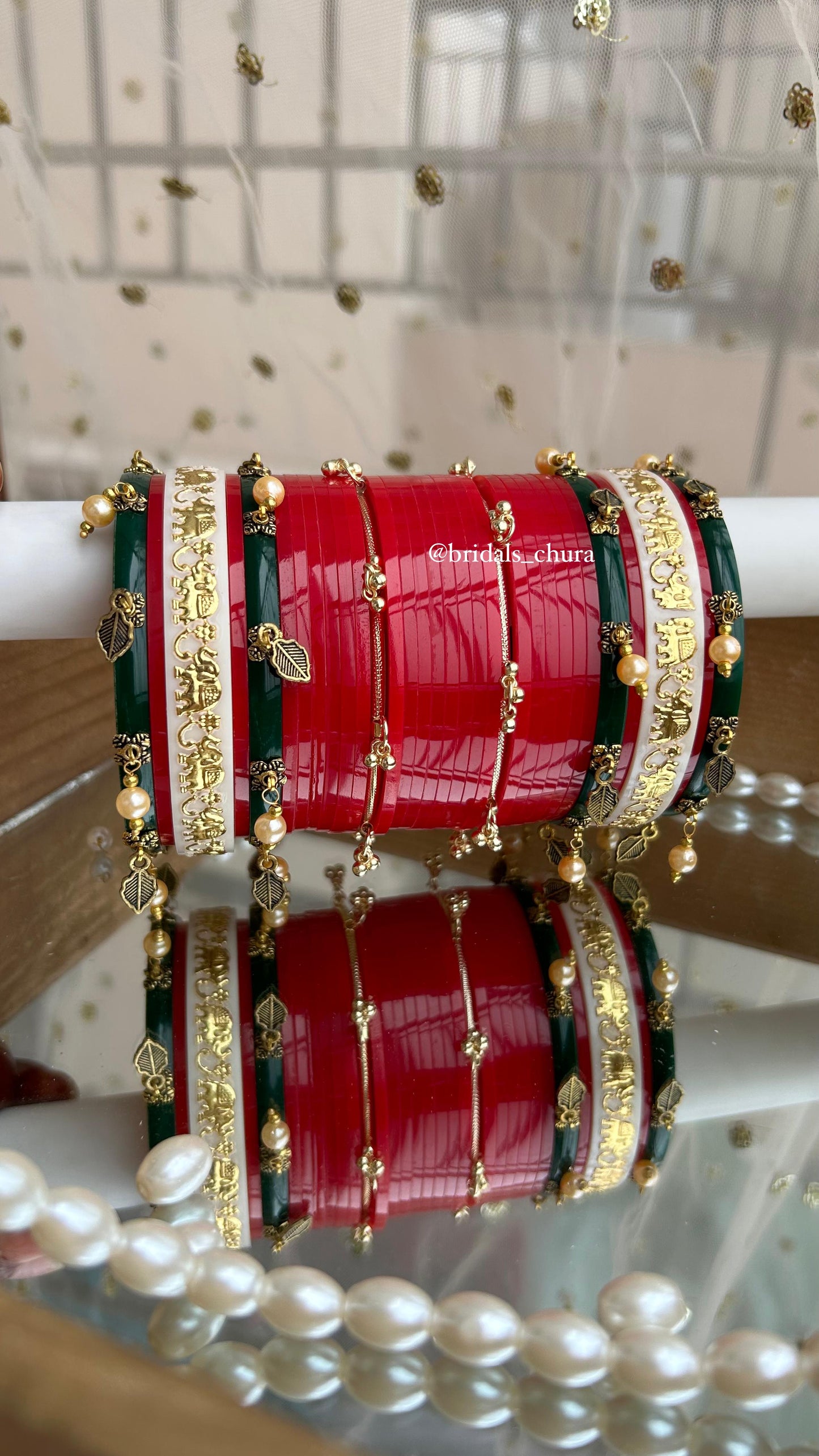 Red Bridal Chooda Set with Elephant Charms & Ghungroo Bangles – Trending Dulhan Look 2025