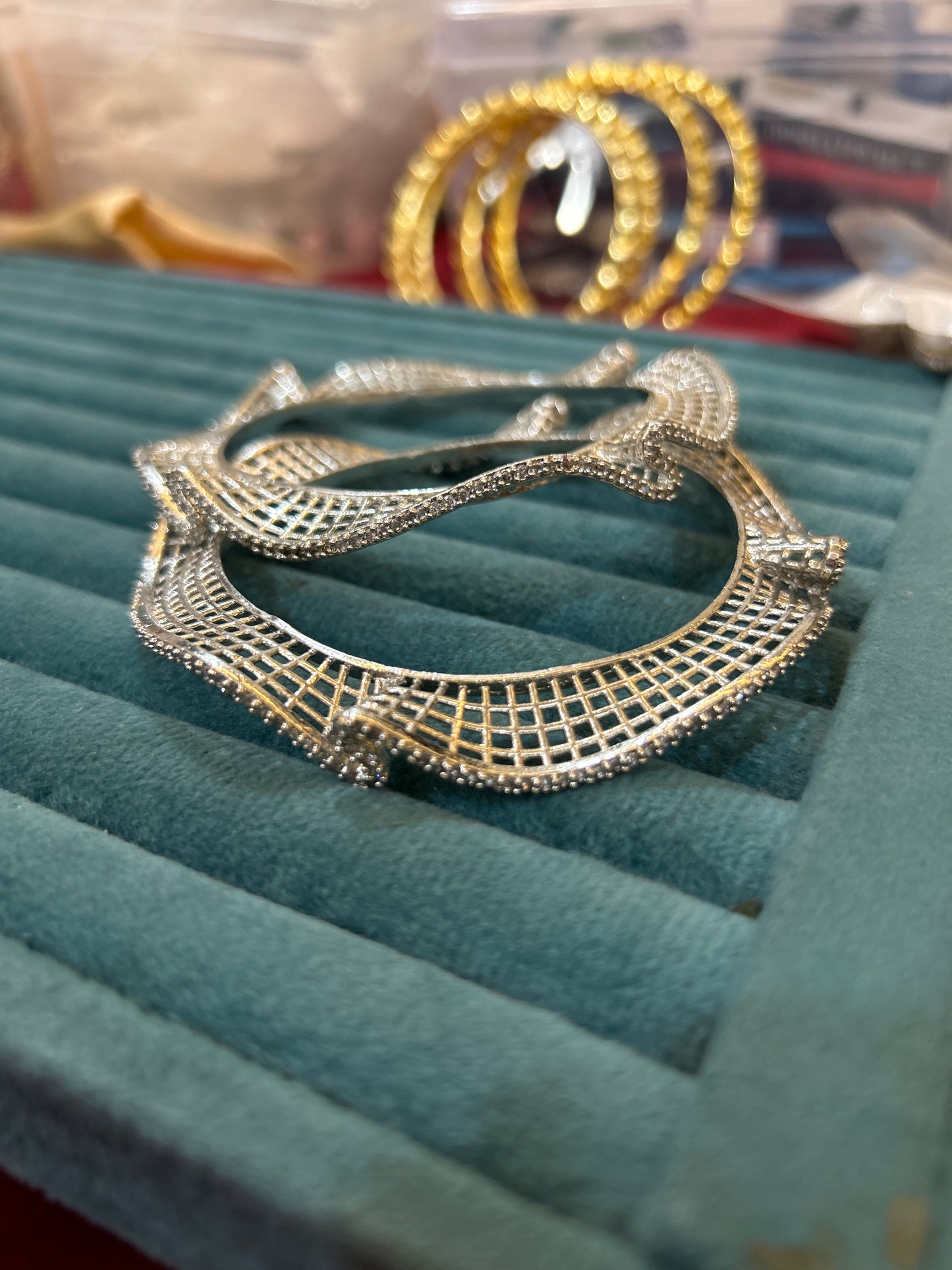 ‘Aishwarya’ silver AD Bangles
