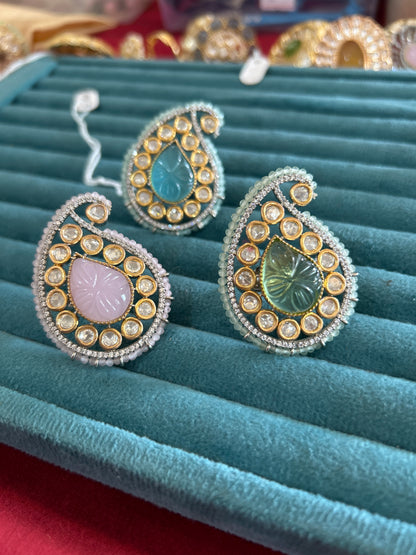 'Trisha' Unique cocktail polki ring