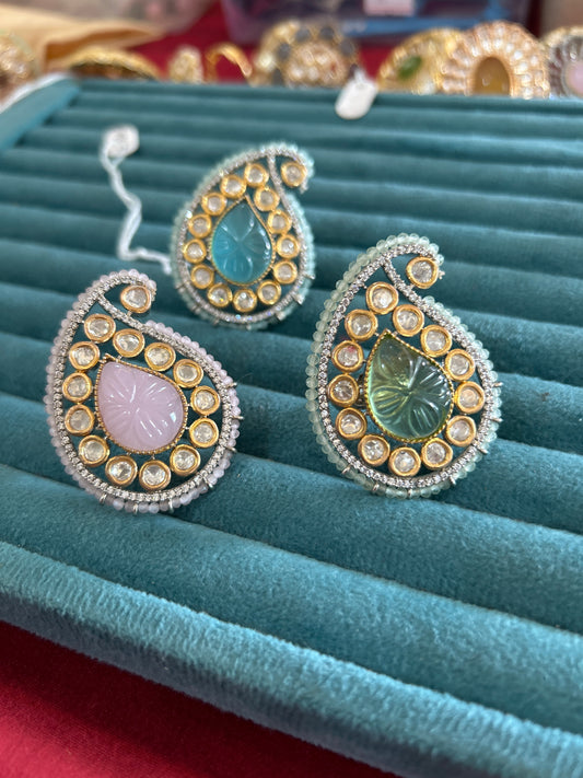 'Trisha' Unique cocktail polki ring