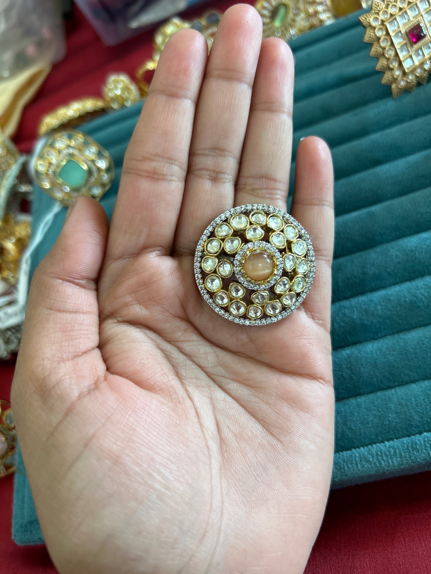 'Aneesha' victorian polish cocktail ring