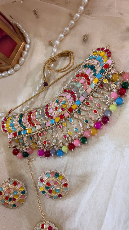 Multi color Kundan choker