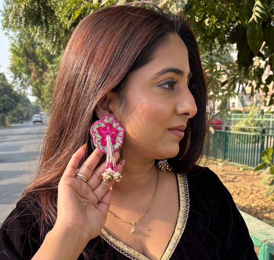 Hand embroidered earrings