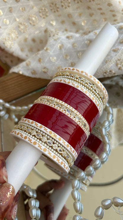 ‘Isha’ American Diamond pearl short chooda