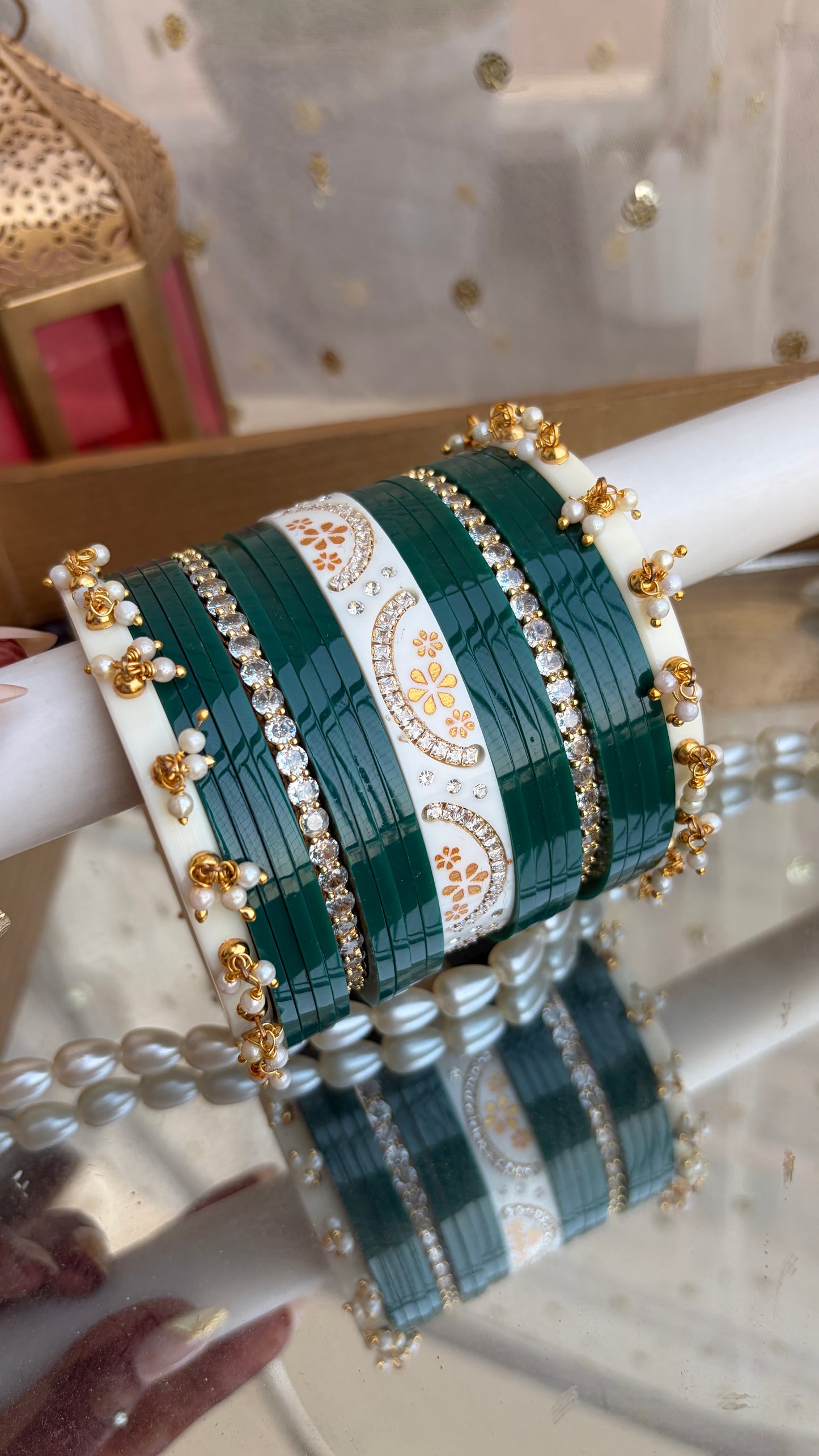 ‘Sunakshi’ Teej special pista Green Chooda