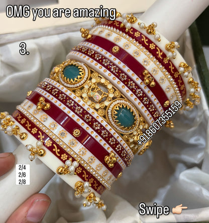 ‘Jaipuri’ Karwachauth special multi color designer bangle stack