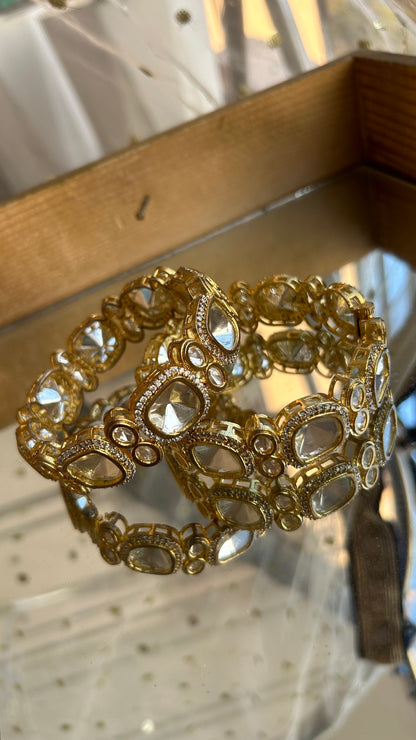 'Rubby' Trending Uncut Polki kundan Bangles