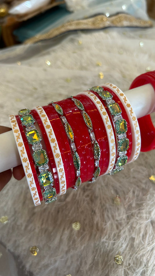 ‘Ashwini’ Red chooda with green hues