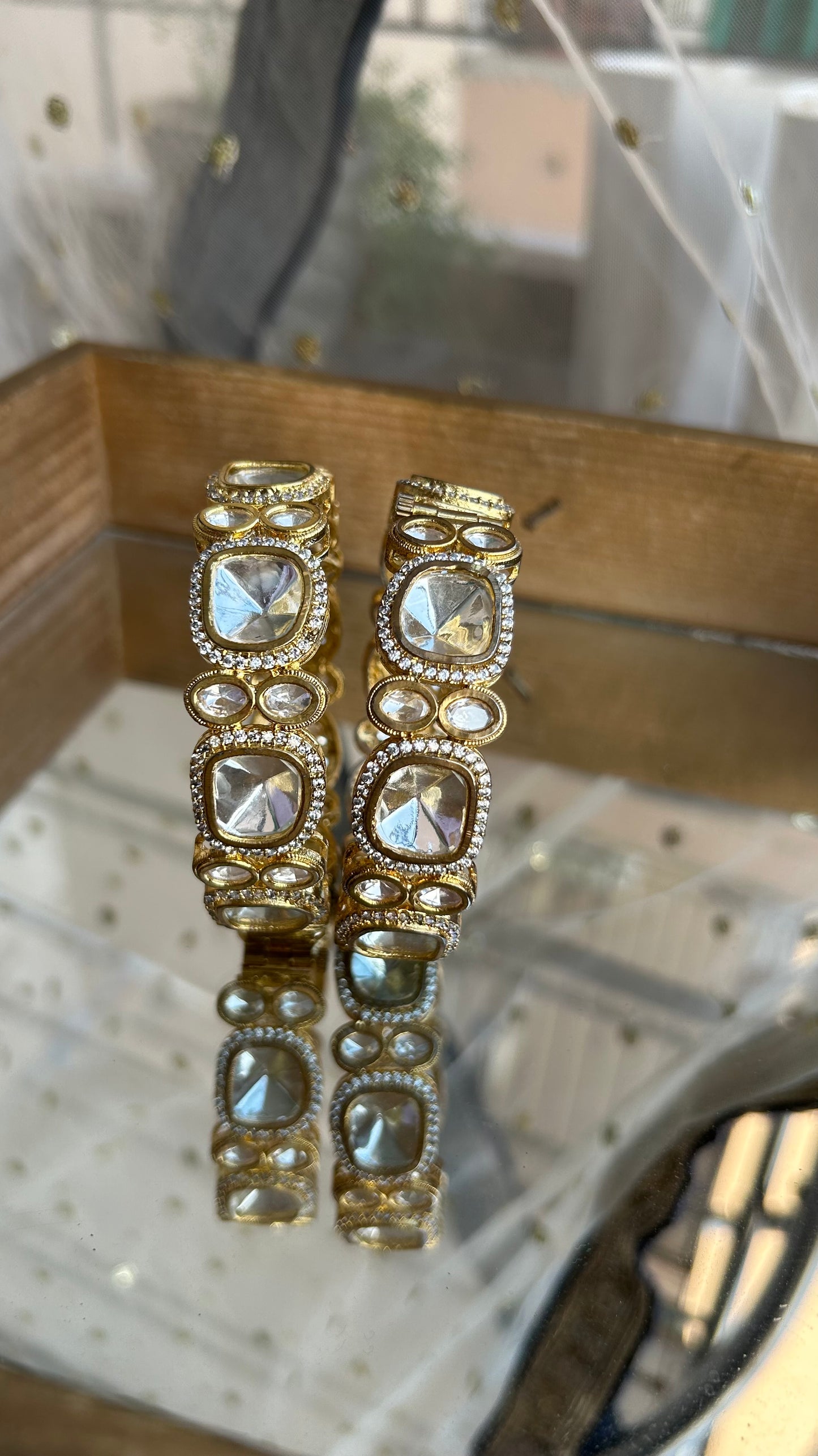 'Rubby' Trending Uncut Polki kundan Bangles