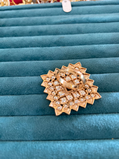 Square shape Antique polki ring