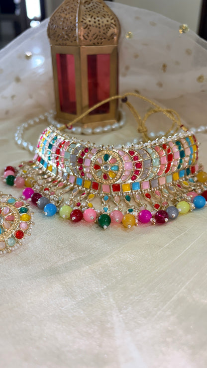 Multi color Kundan choker