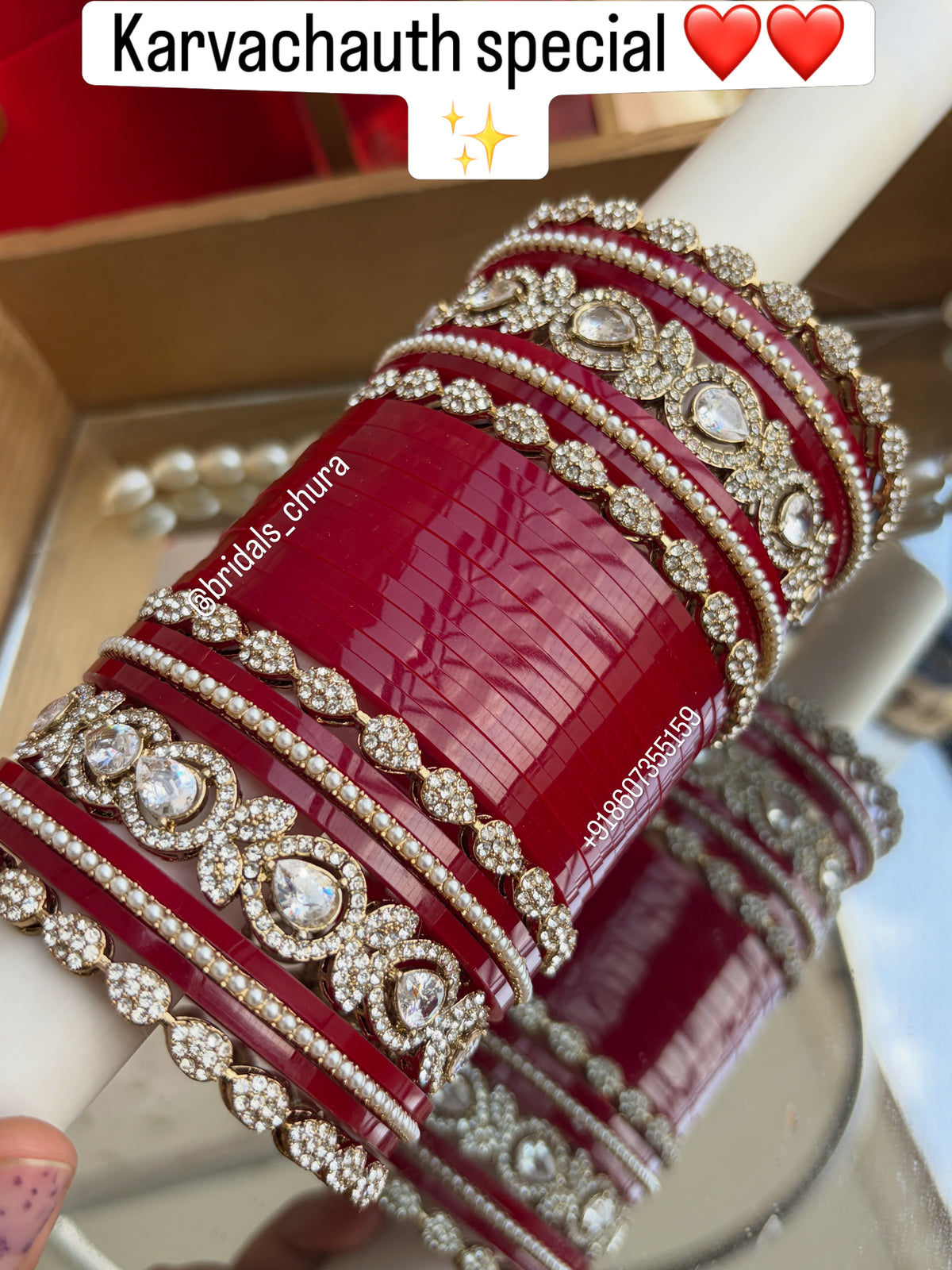 ‘Prachi’ Deep Red Trending Bridal chooda for 2026 brides
