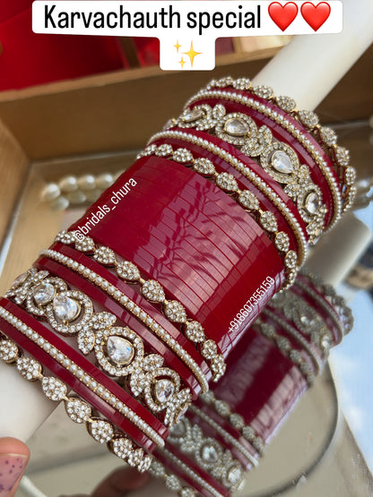 ‘Prachi’ Deep Red Trending Bridal chooda for 2026 brides