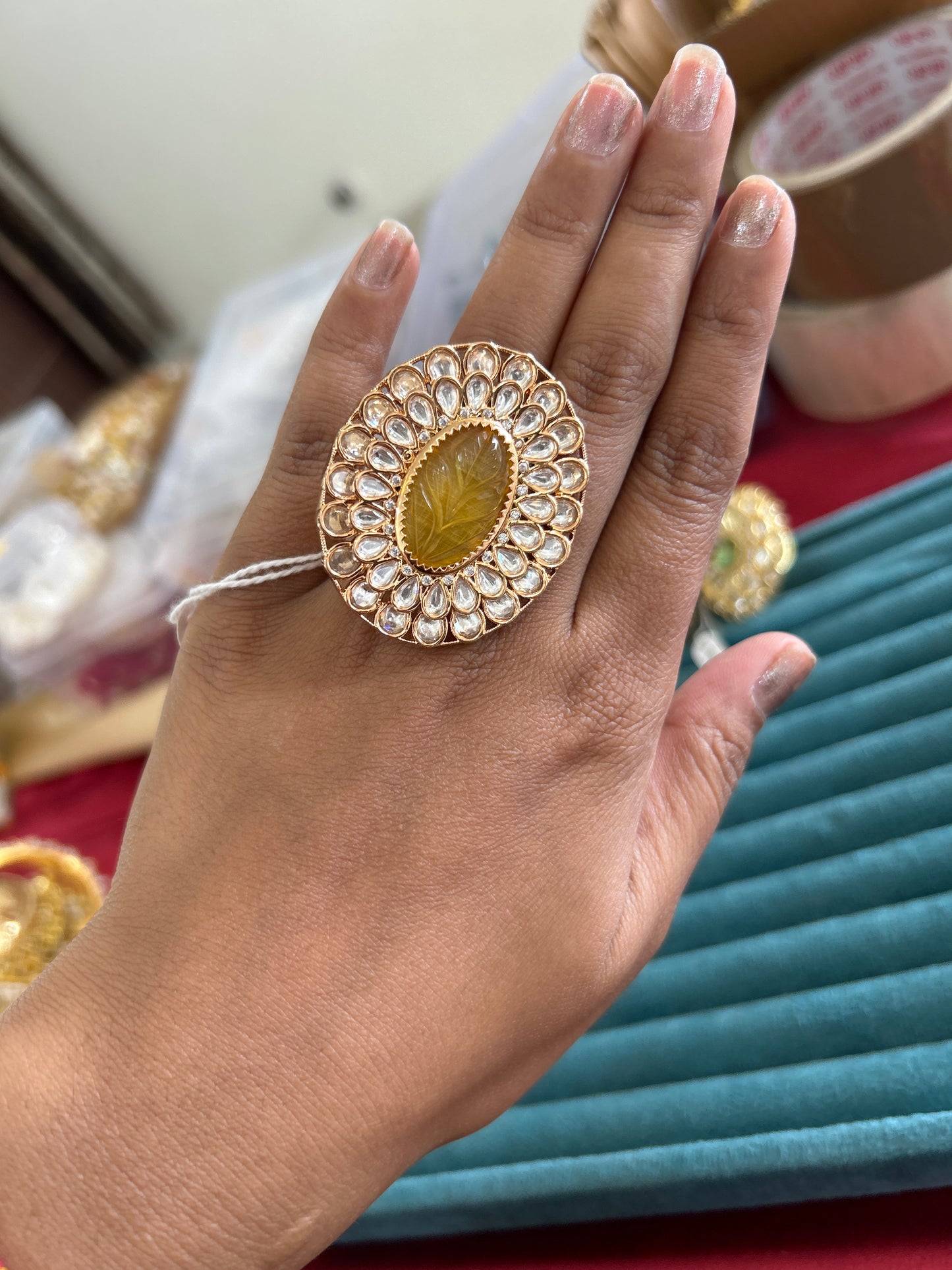 'Mandodri' Oval shape cocktail finger  ring