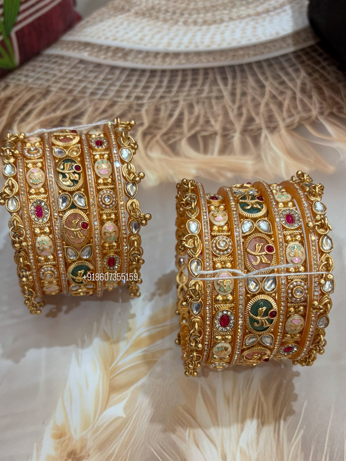 ‘Dhara’ Trending golden bangle set for karvachauth