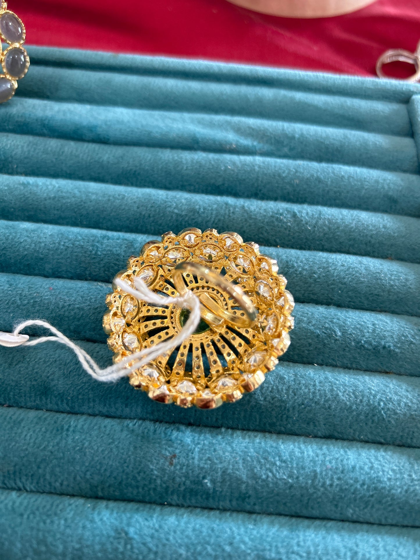 'Sarswati' Cocktail polki ring