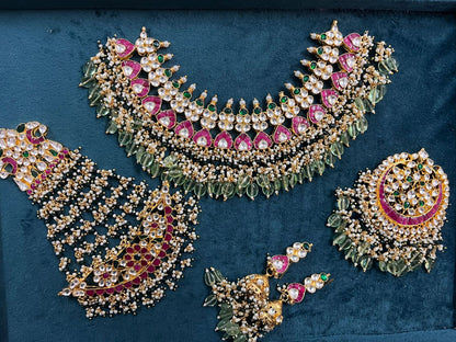 Pachi kundan bridal set