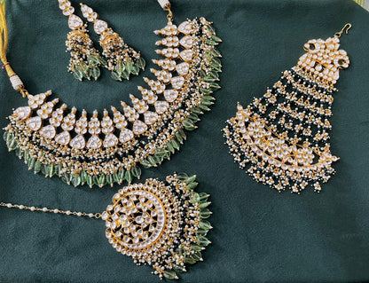 Pachi kundan bridal set