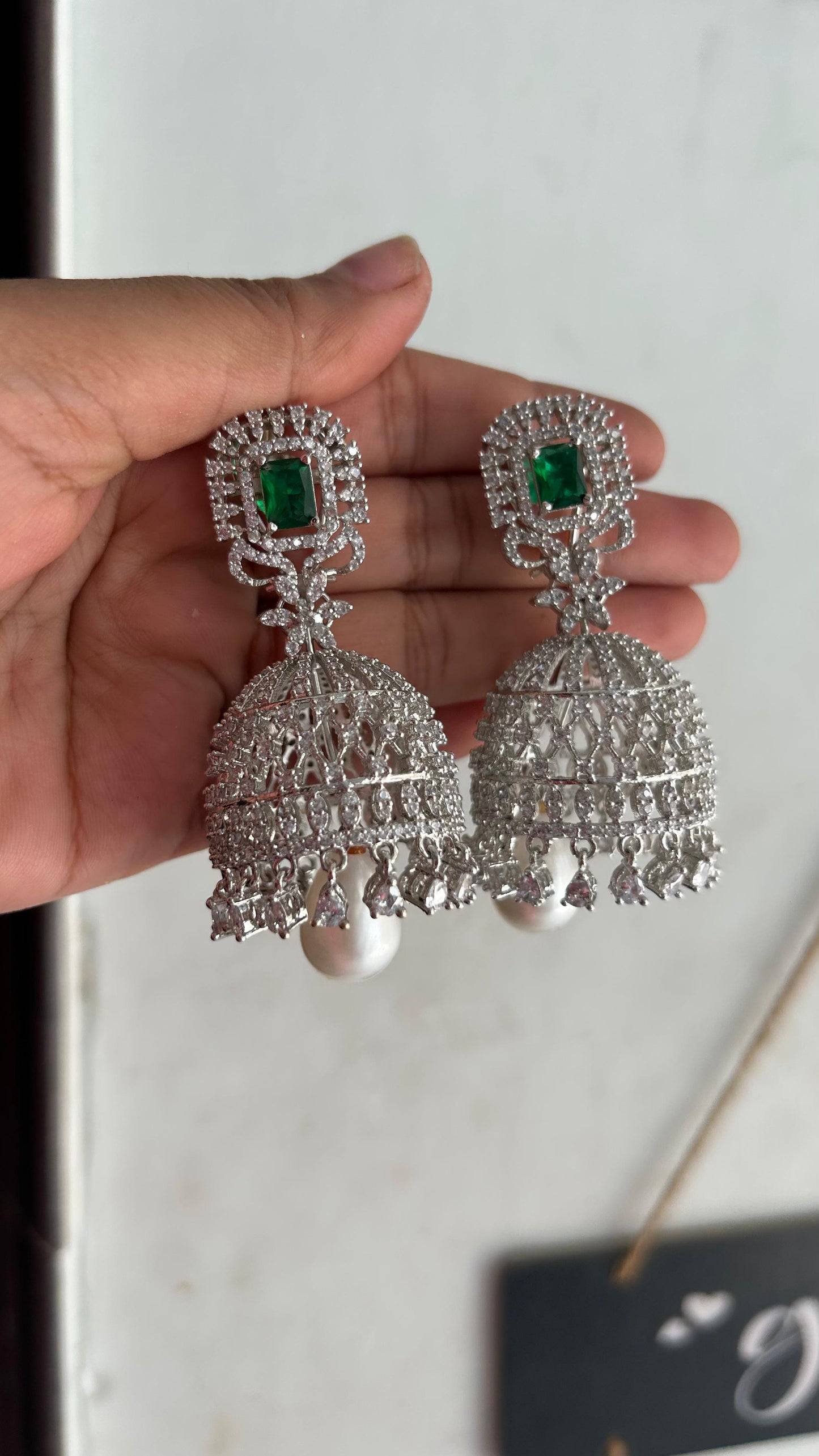 American diamond jhumki