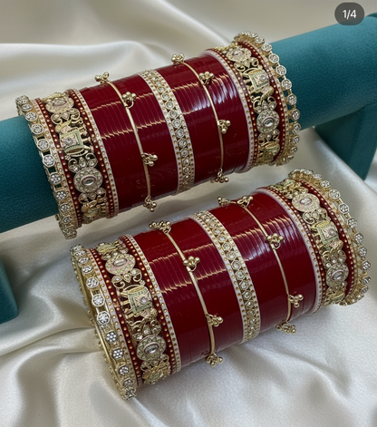 'Bridal Bliss 'Deep red bridal chura