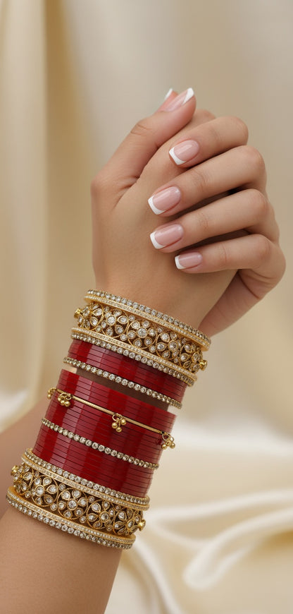 ‘Amaya’ Antique  deep red bridal chooda