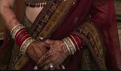 ‘Amaya’ Antique  deep red bridal chooda
