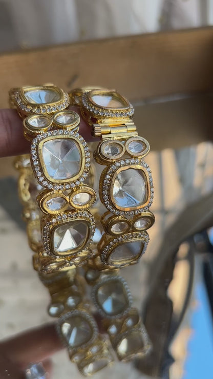 'Rubby' Trending Uncut Polki kundan Bangles