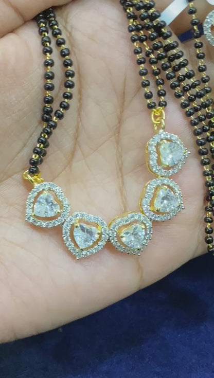 American diamond mangalsutra with studs