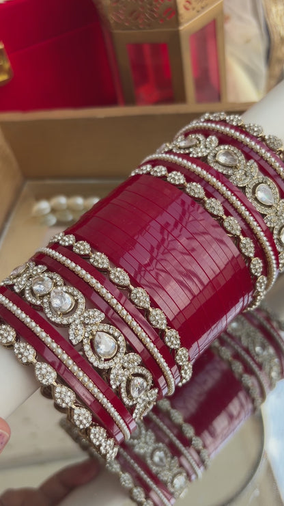‘Prachi’ Deep Red Trending Bridal chooda for 2026 brides