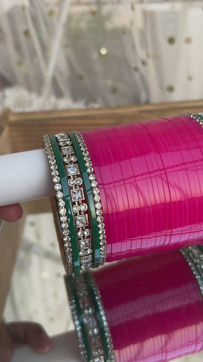 ‘Shreya’ Pink And Green combination chooda