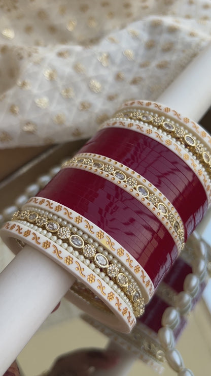 ‘Isha’ American Diamond pearl short chooda