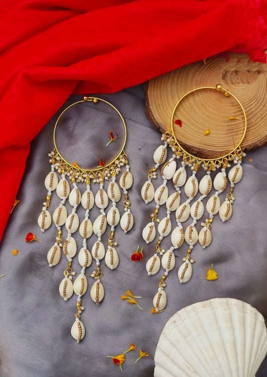 'Ishika' shell hanging bangles for Haldi Carnival