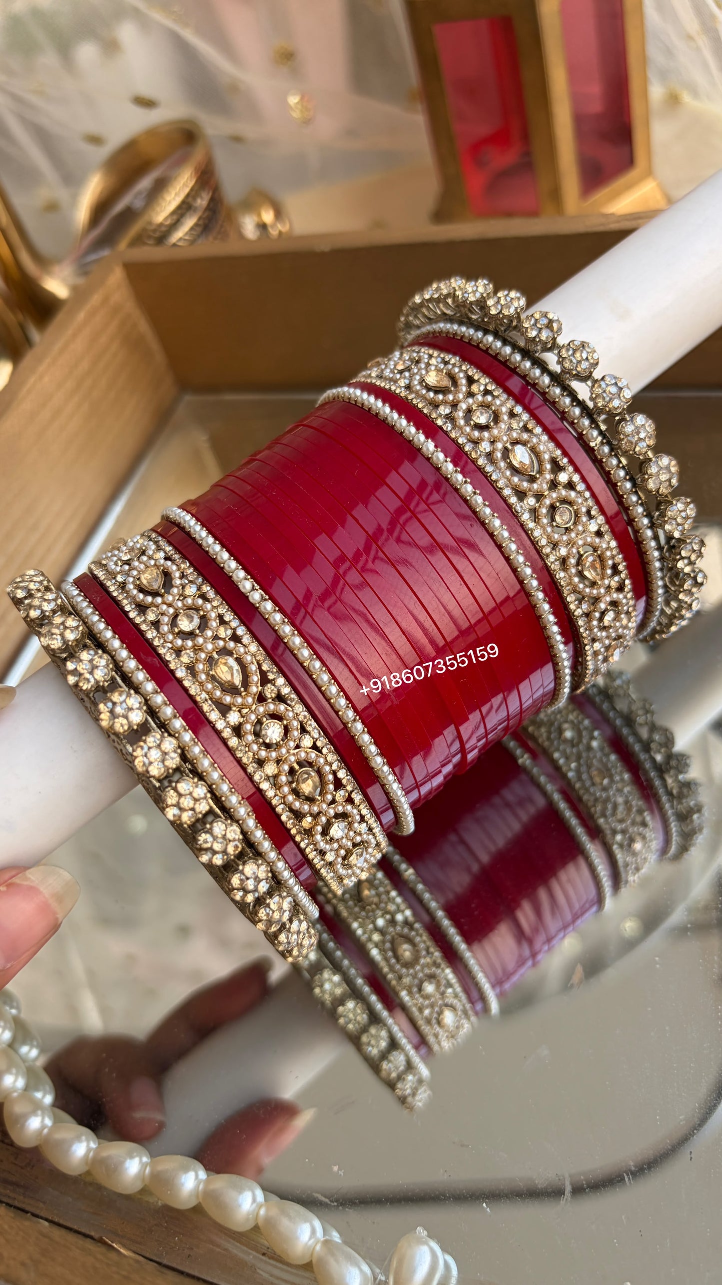 'Sunidhi' Antique DeeP Red  Bridal Chooda