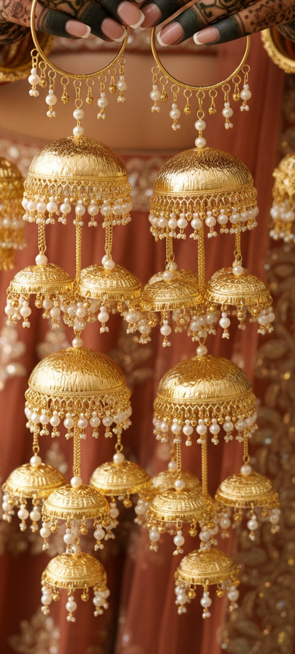 'Mishika' pearls detailing kaleera