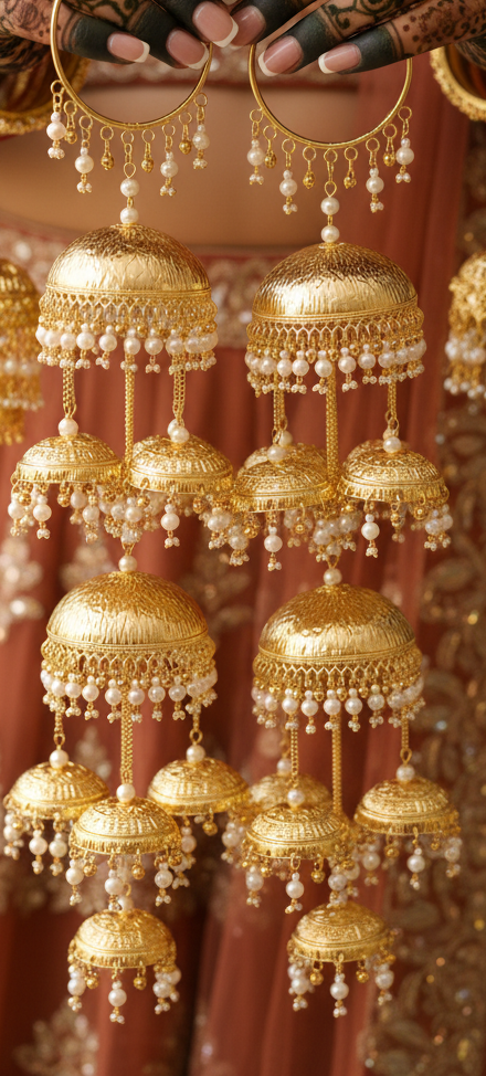 'Mishika' pearls detailing kaleera