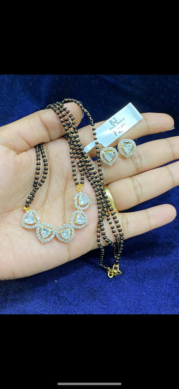 American diamond mangalsutra with studs