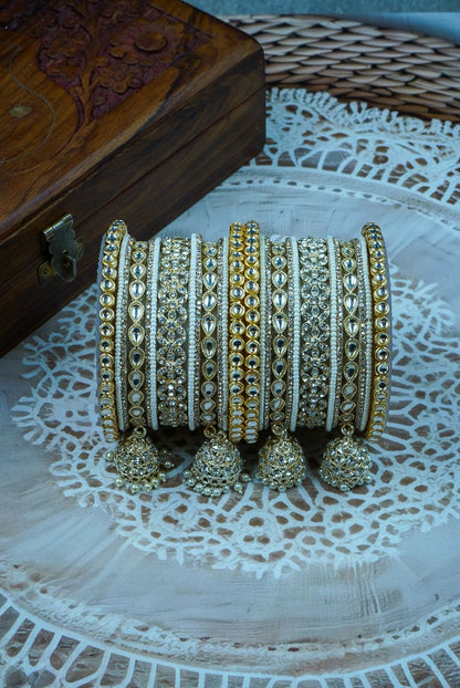 Karvachauth bangles kundan set