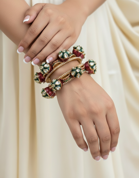 'chandrika ' jadaau kundan pacheli bangles